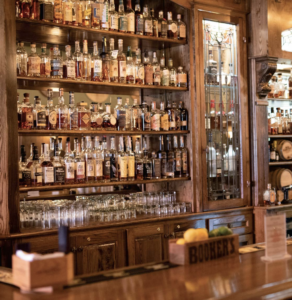 Wine wall in The Bourbon Affair