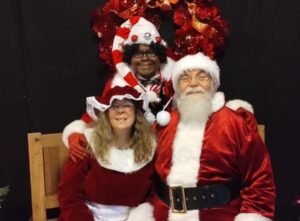 Santa, Mrs. Claus and Elf