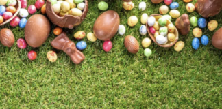 plastic and chocolate easter eggs