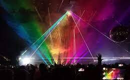 part of the laser show during one of the Laser Spectacular shows