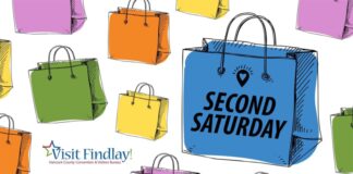 Several shopping bags with Second Saturday