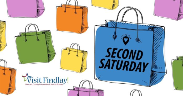 Several shopping bags with Second Saturday
