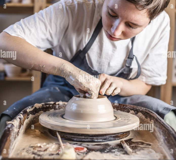 Women making ceramics